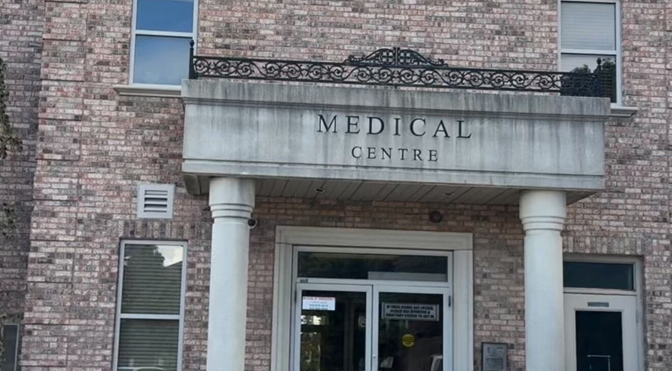 Entrance of Glamify Wellness Spa in Vaughan, Ontario, CA, showcasing elegant facade and inviting atmosphere.