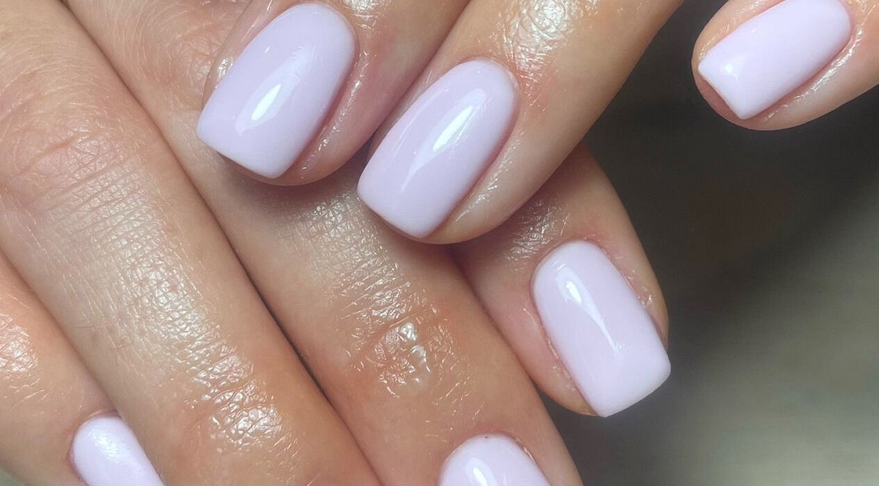 Close-up of glossy polished nails at byaleksrose, Edgware, England, GB.