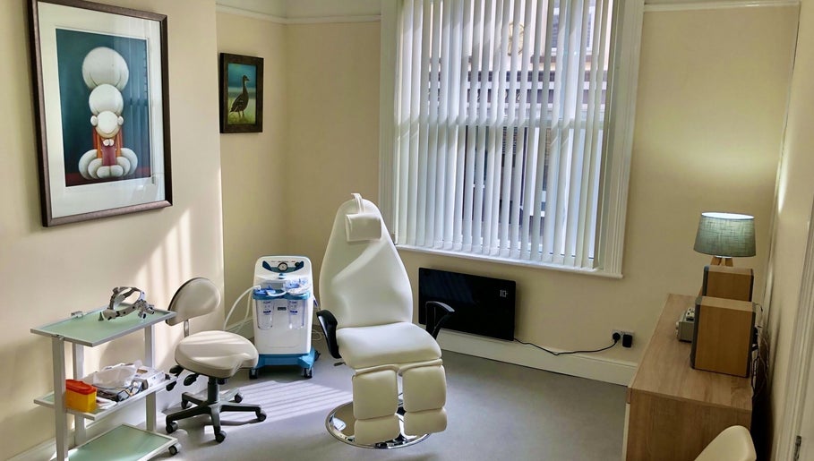 Calm and professional treatment room at Nationwide ear wax removal, Bolton, England, GB.