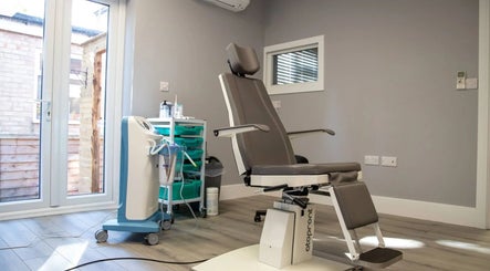 Modern ear wax removal room at Nationwide ear wax removal in Bolton, England, GB.