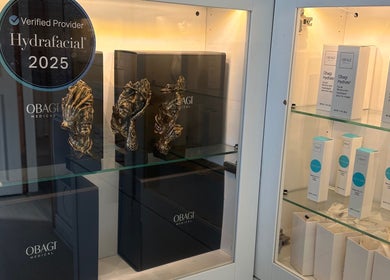 Obagi products showcased at Clear Skin Clinic Ratoath in Ratoath, County Meath, IE, highlighting skincare offerings.