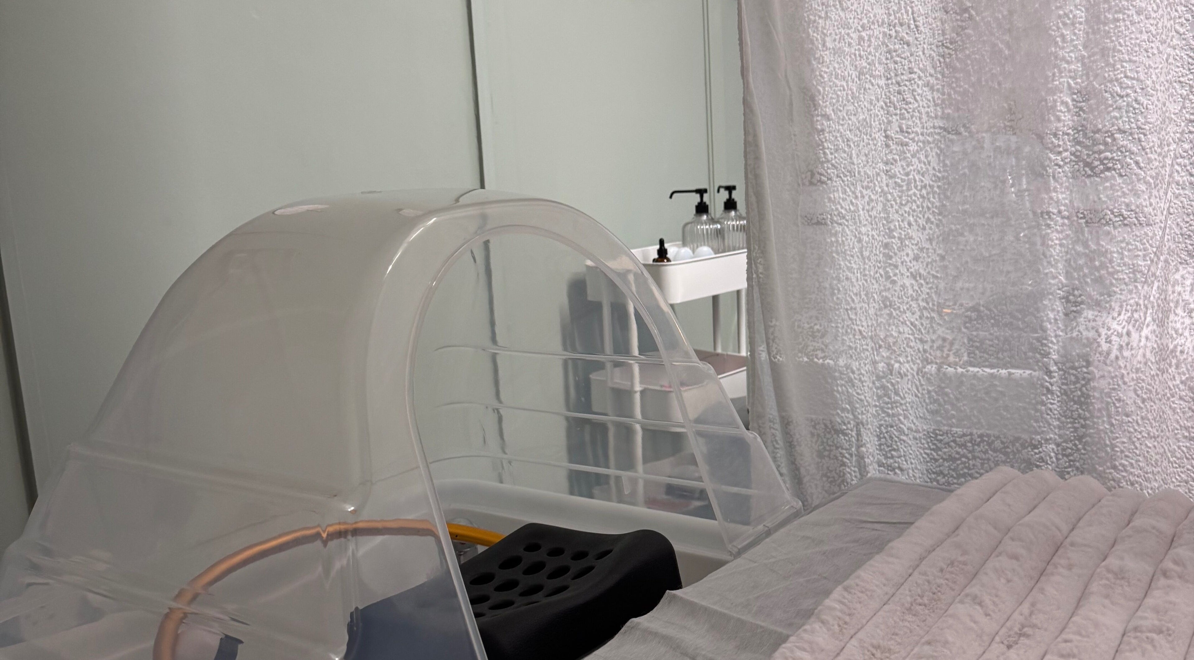 Relaxing treatment area at Kc Aesthetics And Head Spa, Neyland, Wales, GB with advanced spa equipment.