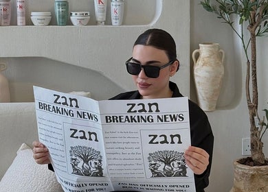 Woman reading at Zan Beauty | زان بيوتي, stylish ambiance in Riyadh, Riyadh Province, SA.