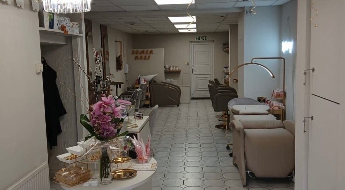 Elegant interior of Hair by Jess Marie, Great Sankey, England, GB, showcasing stylish chairs and decor.