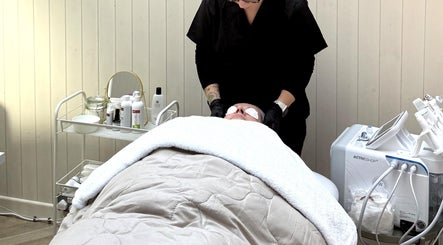 Facial treatment at FORREST Beauty & Wellness, County Wexford, IE. A client enjoys a relaxing spa experience.