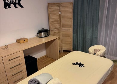 Krásně zařízená masážní místnost v Masáže Plzeň - Eliška Mášková, Plzeň, Plzeňský Kraj, CZ.