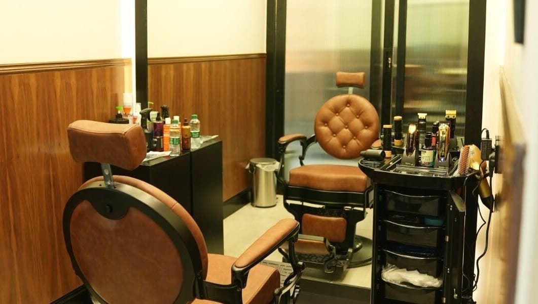 Elegant barber chair setup at Noble Gents, Riyadh, Riyadh Province, SA offering professional grooming.