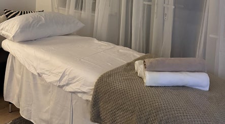 Relaxing massage bed setup at Contourista London - Mobile Services, London, England, GB.