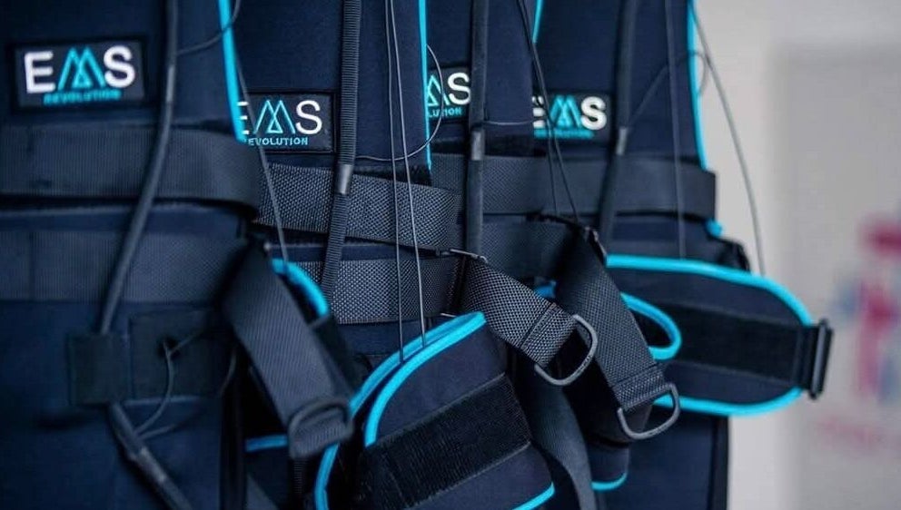 EMS equipment at Burn Studio, Gqeberha, Eastern Cape, ZA, showcasing cutting-edge fitness technology.