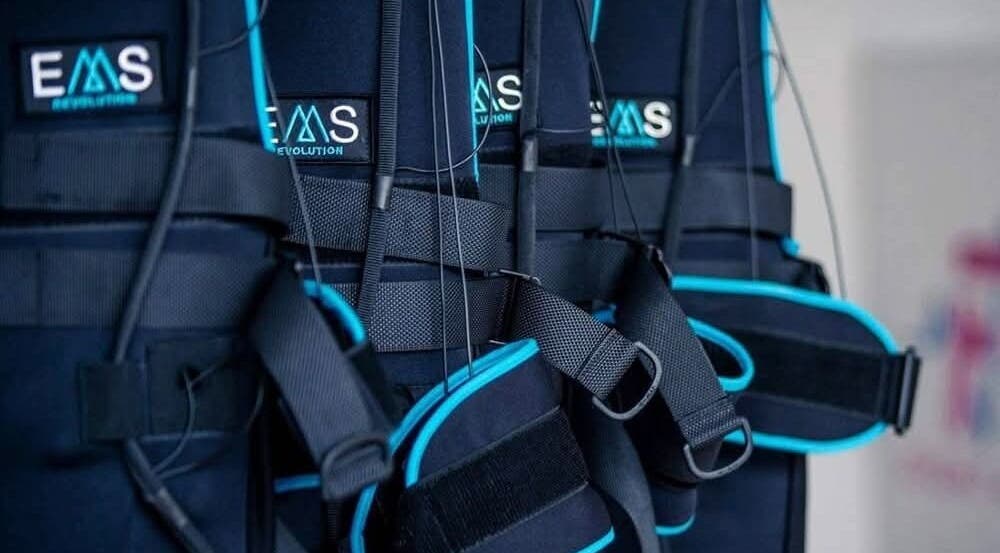 EMS equipment at Burn Studio, Gqeberha, Eastern Cape, ZA, showcasing cutting-edge fitness technology.