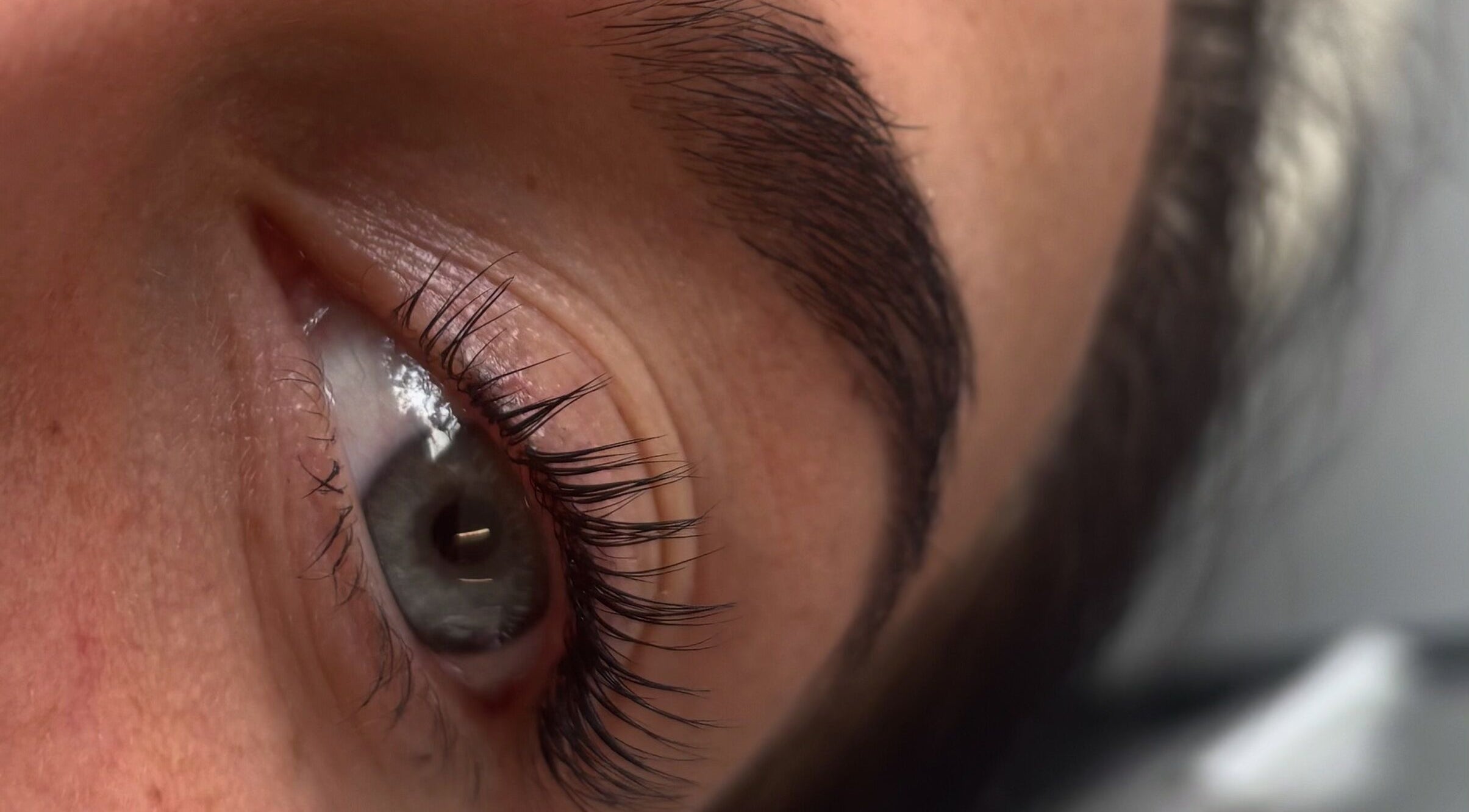 Close-up of elegant lash treatment at Lashesby S Louisex in Wombwell, England, GB showing detailed lash work.