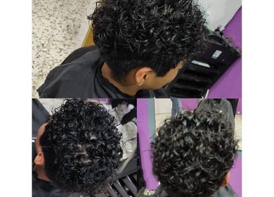Peinado rizado en Eurofashion peluquería unisex, Fuente Álamo, Región De Murcia, ES. Estilo moderno y cuidado.