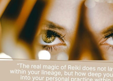 Close-up of eyes with Reiki quote at The Universal Energy Consultant, London, England, GB.
