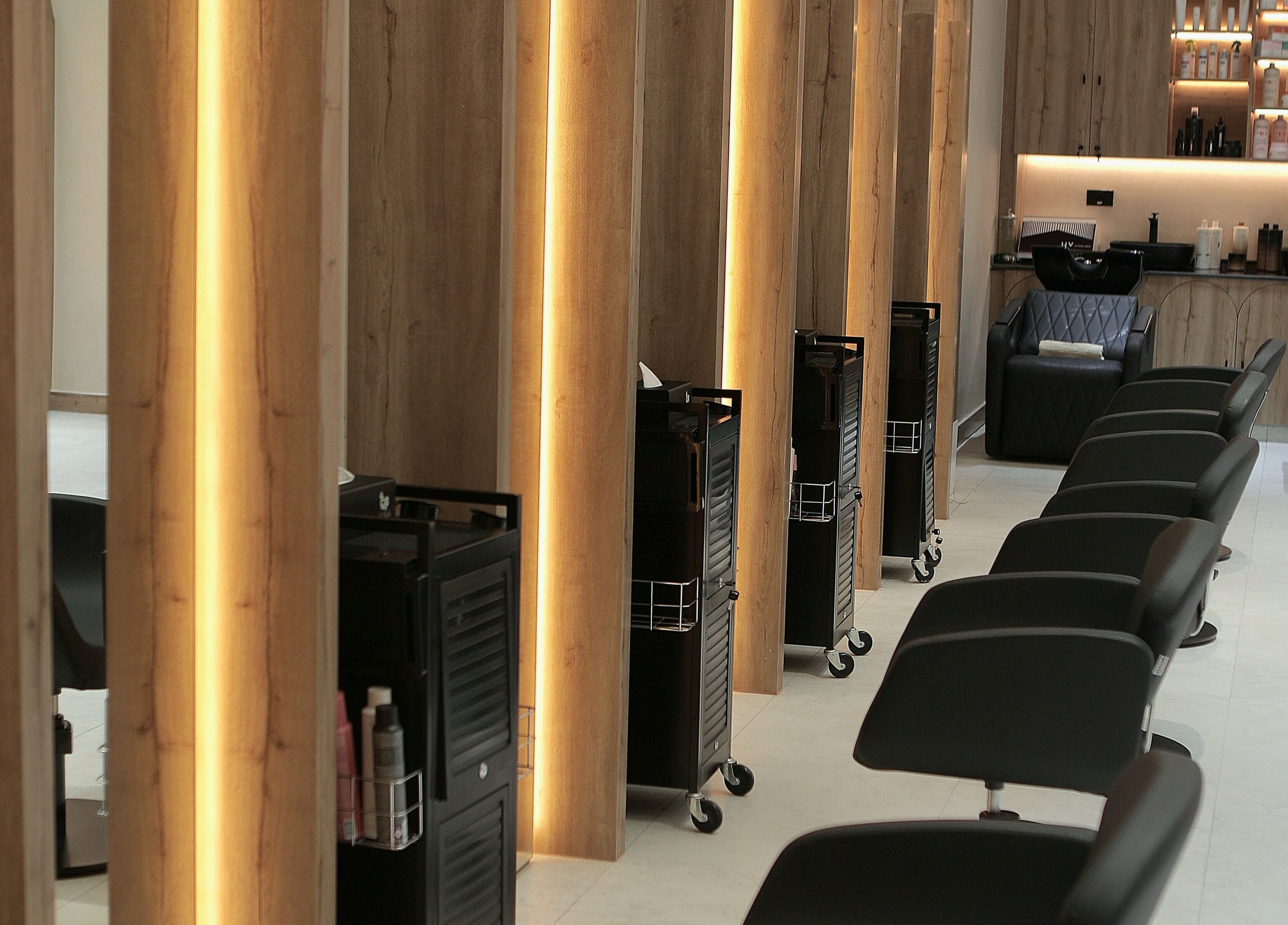 Chic styling chairs and stations at La Biche Beauty Salon, Abu Dhabi, Abu Dhabi, AE.