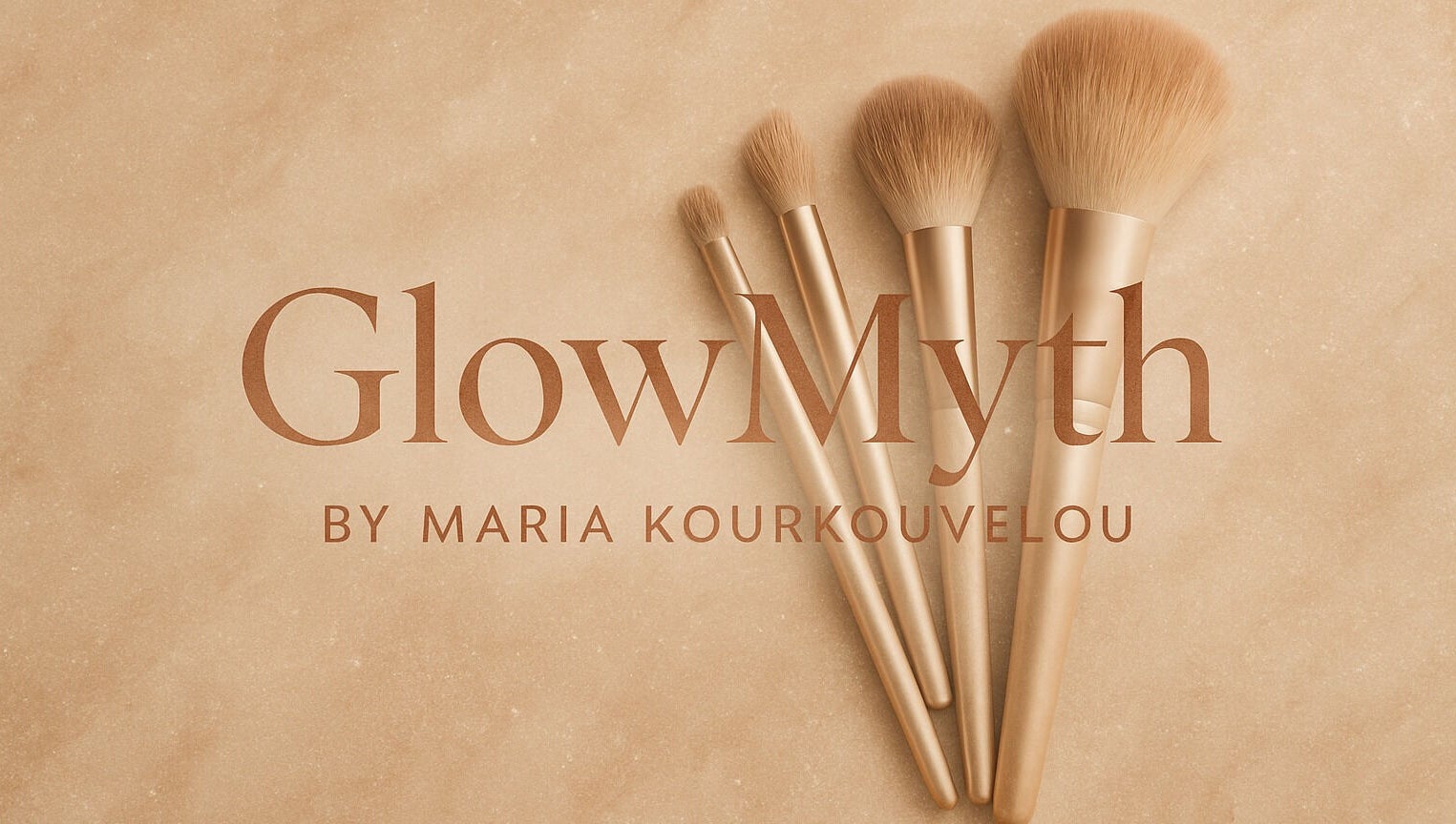 Elegant beauty brushes at Glow Myth by Maria Kourkouvelou, Featherstone, England, GB.