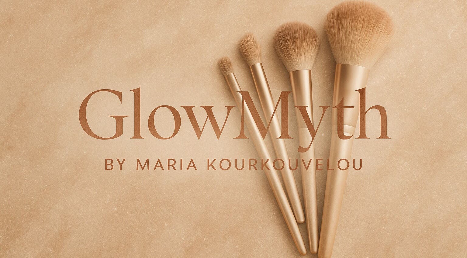 Elegant beauty brushes at Glow Myth by Maria Kourkouvelou, Featherstone, England, GB.