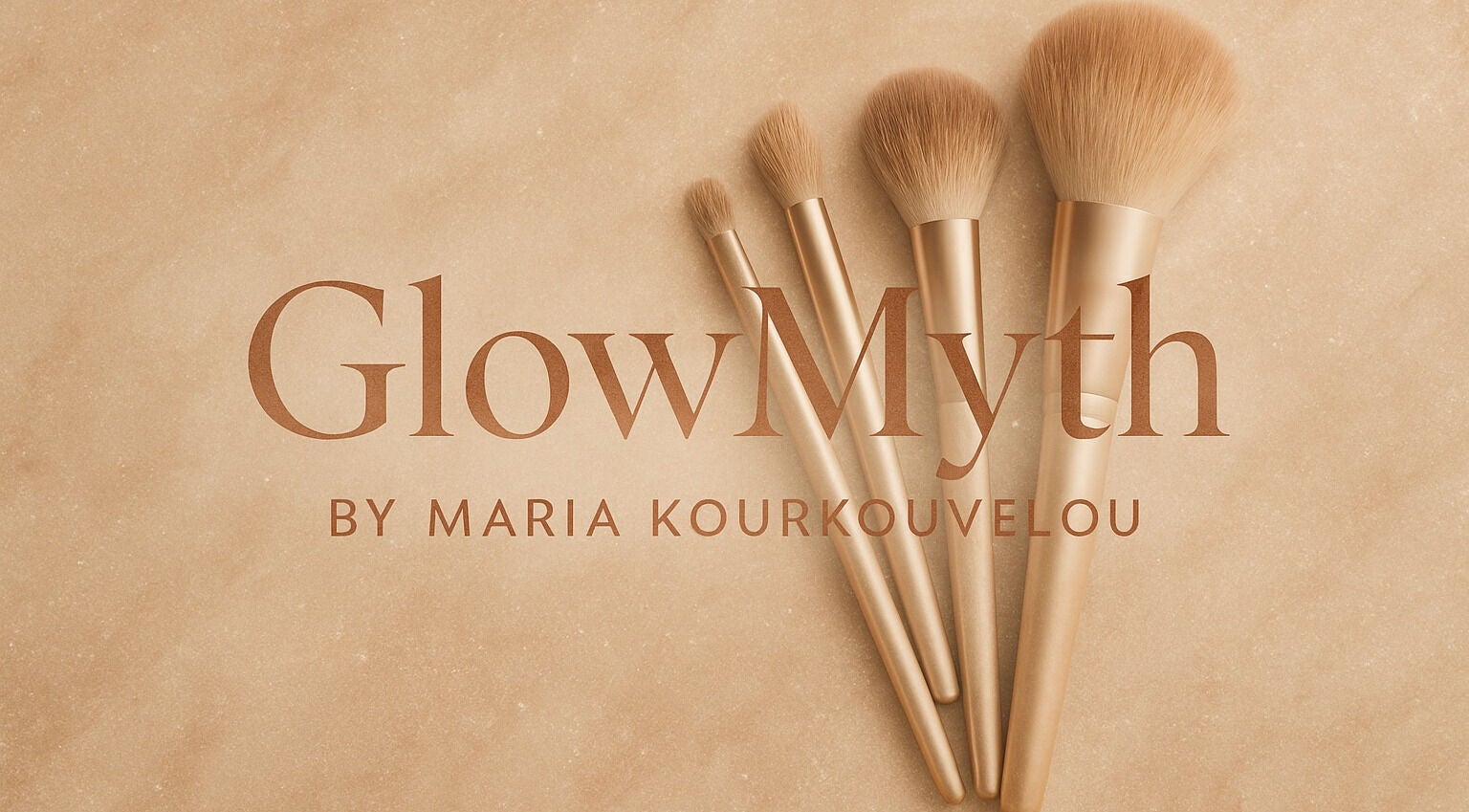 Elegant beauty brushes at Glow Myth by Maria Kourkouvelou, Featherstone, England, GB.
