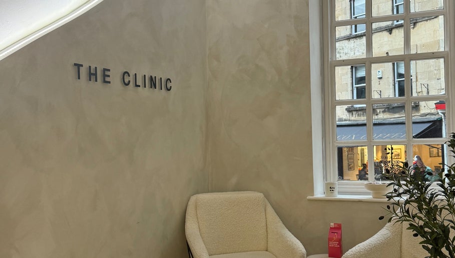 Inviting seating area at New Vision Aesthetics, Bath, England, GB showcasing plush chairs and serene decor.