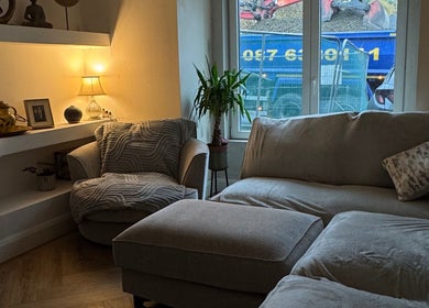 Comfortable sitting area at Kellsbeauty, County Kildare, IE, featuring plush seating and ambient lighting.