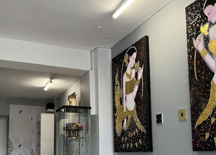 Decorative paintings at Trust Thai Massage Therapy in Boston, Lincolnshire, Boston, England, GB.
