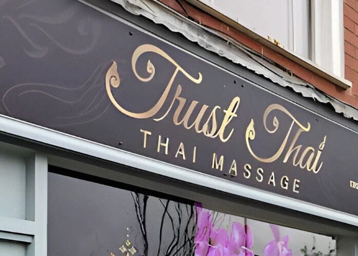 Trust Thai Massage Therapy storefront sign in Boston, Lincolnshire, Boston, England, GB.