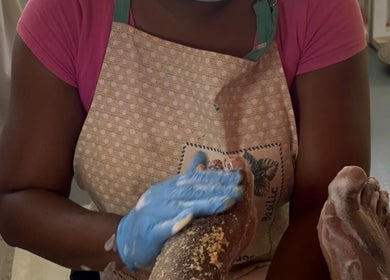 Foot massage in action at Marrys Magic Hands, Willemstad, CW, showcasing expert care and relaxation.