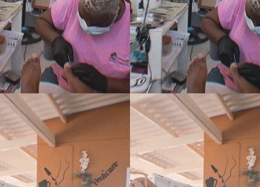 Professional pedicure at Marrys Magic Hands, Willemstad, CW, highlighting expert nail care service.