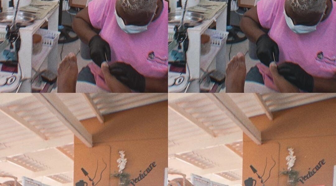 Professional pedicure at Marrys Magic Hands, Willemstad, CW, highlighting expert nail care service.