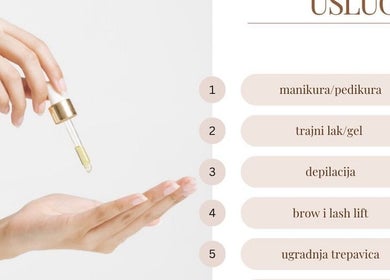 Popis usluga Beauty centar Eos uključuje manikuru, trajni lak i depilaciju, Zagreb, Grad Zagreb, HR.