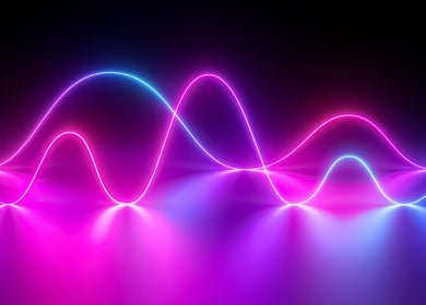 Vibrant neon waves symbolize Pulse Elite Winter Garden's lively atmosphere in Winter Garden, Florida, US.