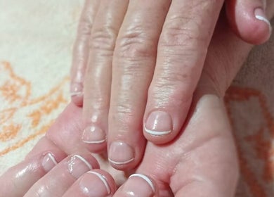 French manicure at Lallie Nail Studio, Potchefstroom, North West, ZA. Perfectly groomed nails.