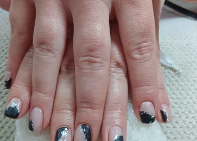 Stylish black ombre manicure at Lallie Nail Studio in Potchefstroom, North West, ZA.
