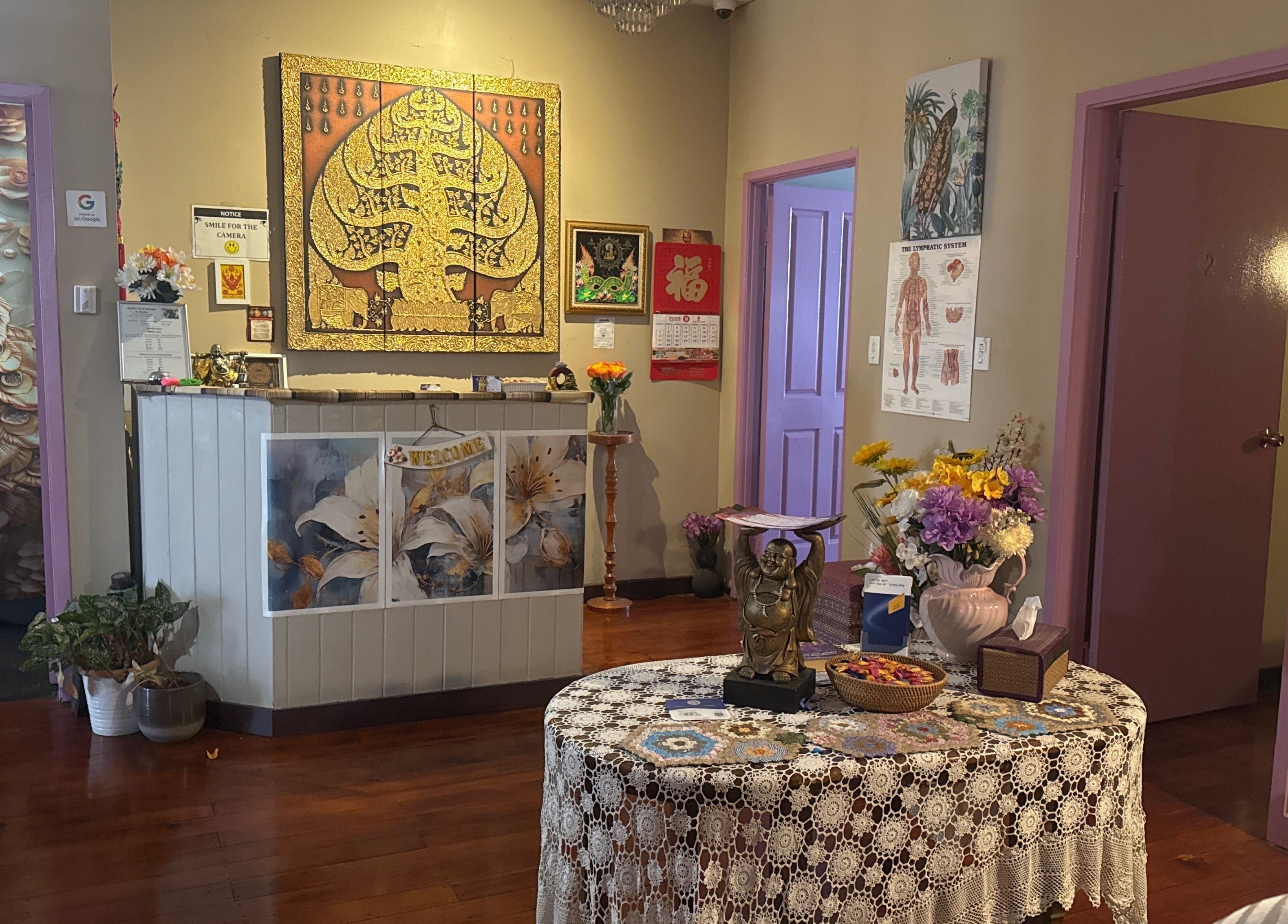 Welcoming interior of Being Thai day spa, Woolloongabba, Queensland, AU with elegant decor and peaceful ambiance.