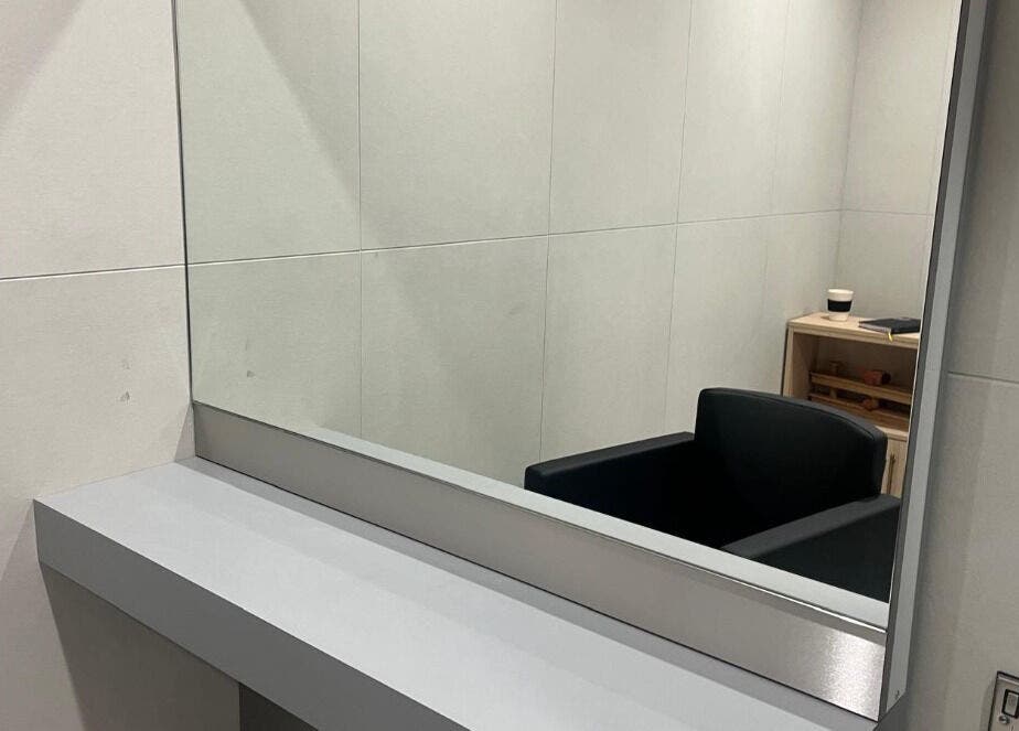 Modern styling station at Lorraines hair station, Dublin, County Dublin, IE, showcasing sleek design.