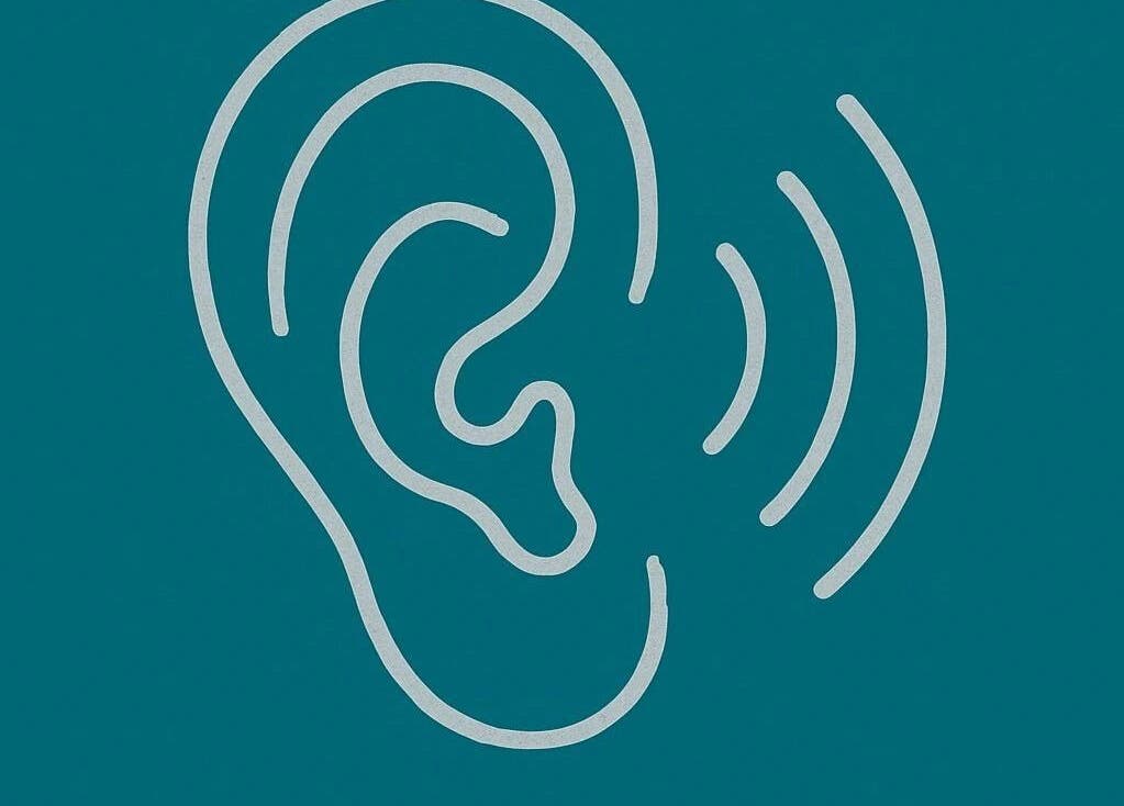 Stylized ear illustration representing Audiwell Ear Health, Kirkby In Ashfield, England, GB.