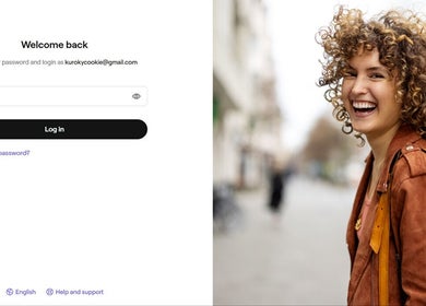 Smiling person with curly hair near Fvcndo Barbershop, Angeles, Central Luzon, PH login page.