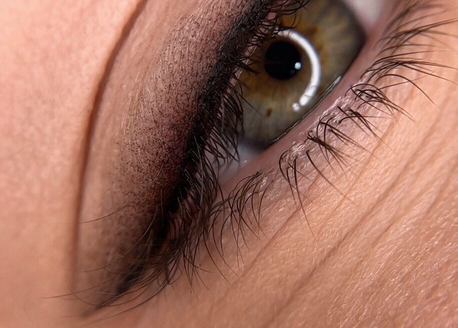 Close-up of eye with natural makeup at Touch of Elegance, Colchester, England, GB.