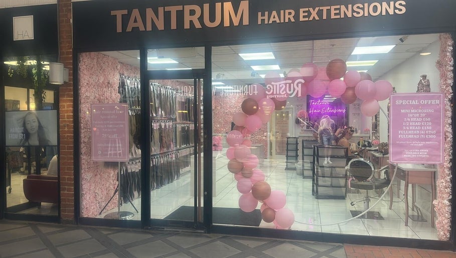 Front view of Aesthetic Beauty Clinic in Kingston Upon Thames, England, GB showcasing vibrant hair extension salon.