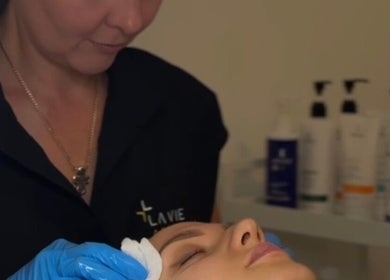 A relaxing facial treatment at Elena Danileiko Spa in Kelowna, British Columbia, CA.