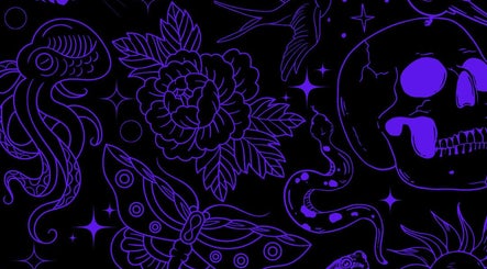 Diseño de tatuajes en tonos morados en JoseA_Tatto, Valladolid, Yucatán, MX.