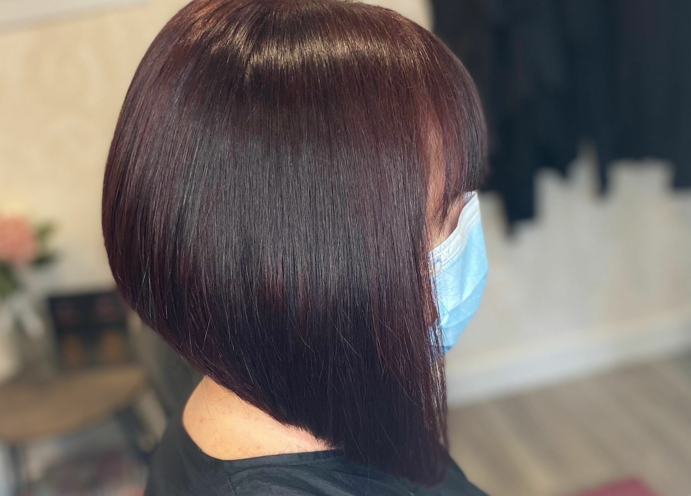 Stylish bob haircut at Kym's Hairstyling, Gaddesden Row, England, GB, showcasing expert hair trend techniques.