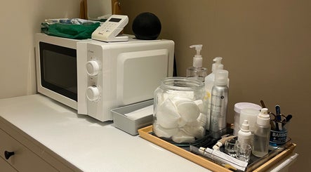 Beauty essentials at The Hatters Beauty Room, Finedon, England, GB, featuring skincare and grooming products.