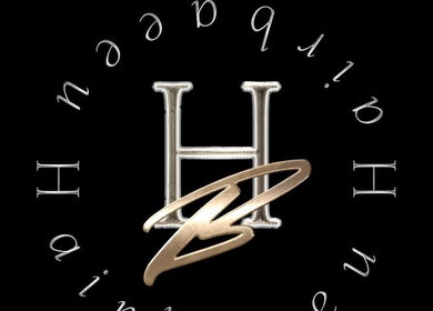 Hairbaeeu logo design at Köln, Nordrhein-westfalen, DE; a stylish 'H' with a golden accent.