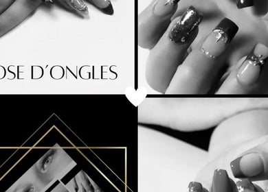 Manucure sophistiquée à Mia Esthétique, Rouyn-Noranda, Québec, CA. Ongles décorés avec détails raffinés.