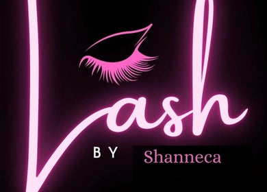 Elegant pink neon logo for Lashes by smocchieee in Kingstown, St. George, VC, showcasing eyelash design.