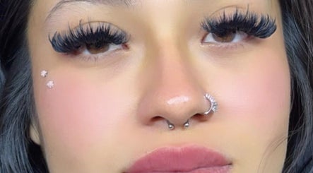 Close-up of dramatic eyelash extensions at Xotic Studio, Vancouver, Washington, US.