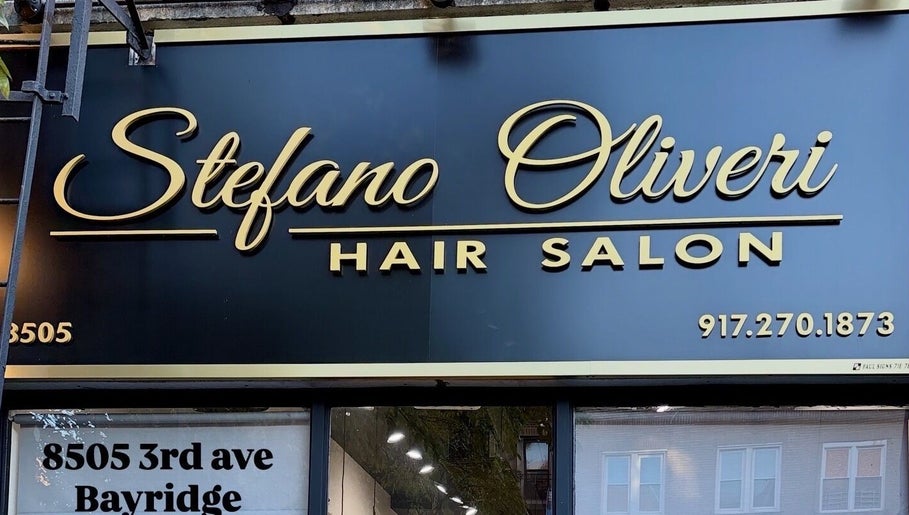Front signage of Jason Mönet Hair at Stefano Oliveri Salon in New York, New York, US.