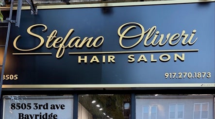 Front signage of Jason Mönet Hair at Stefano Oliveri Salon in New York, New York, US.
