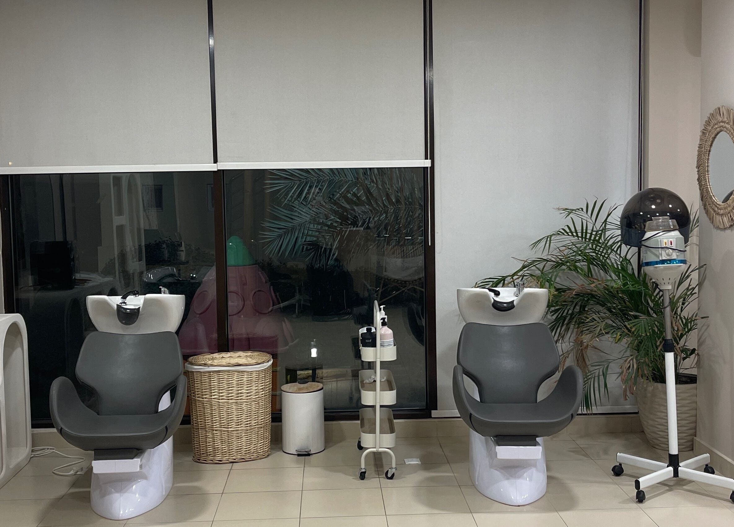 Modern salon chairs at Soul By Mays, Riyadh, Riyadh Province, SA, showcasing a stylish and serene setting.