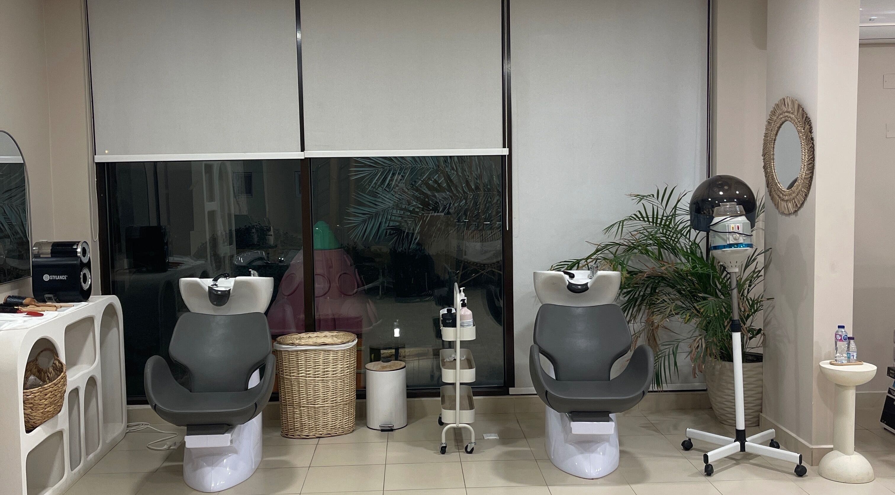 Modern salon chairs at Soul By Mays, Riyadh, Riyadh Province, SA, showcasing a stylish and serene setting.